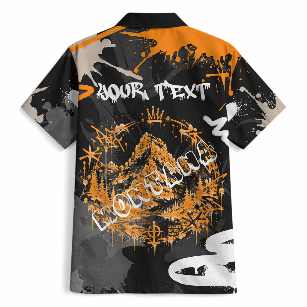 Personalized Montana Glacier National Park Hawaiian Shirt Urban Graffiti Street Art Paint Splatter
