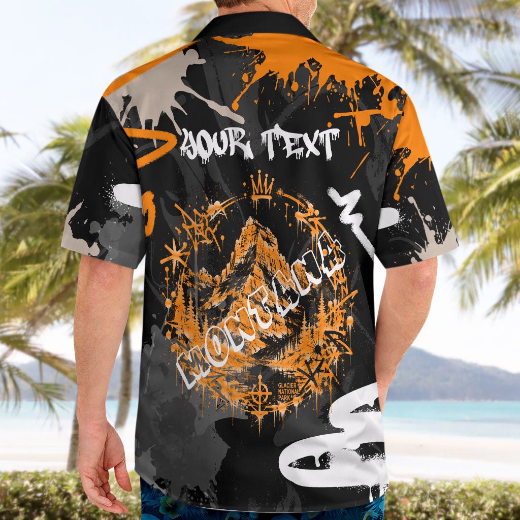 Personalized Montana Glacier National Park Hawaiian Shirt Urban Graffiti Street Art Paint Splatter