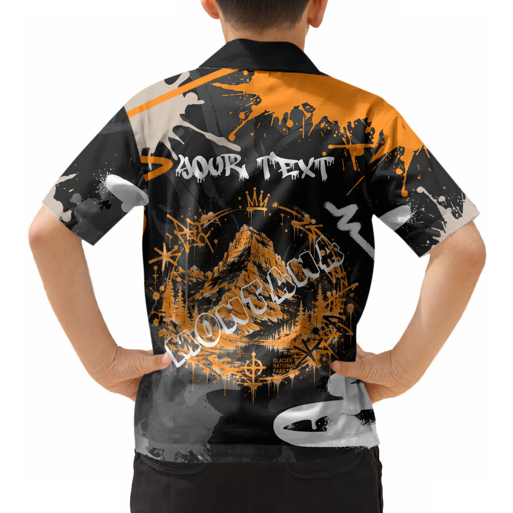 Personalized Montana Glacier National Park Hawaiian Shirt Urban Graffiti Street Art Paint Splatter