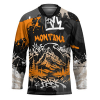 Personalized Montana Glacier National Park Hockey Jersey Urban Graffiti Street Art Paint Splatter