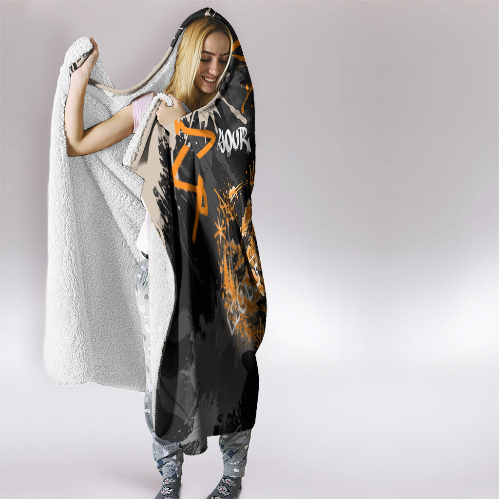 Personalized Montana Glacier National Park Hooded Blanket Urban Graffiti Street Art Paint Splatter