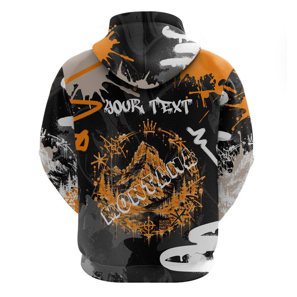 Personalized Montana Glacier National Park Hoodie Urban Graffiti Street Art Paint Splatter