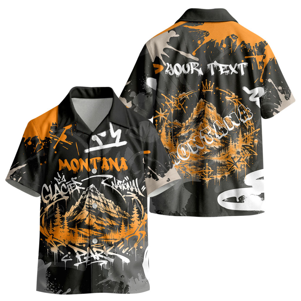 Personalized Montana Glacier National Park Kid Hawaiian Shirt Urban Graffiti Street Art Paint Splatter