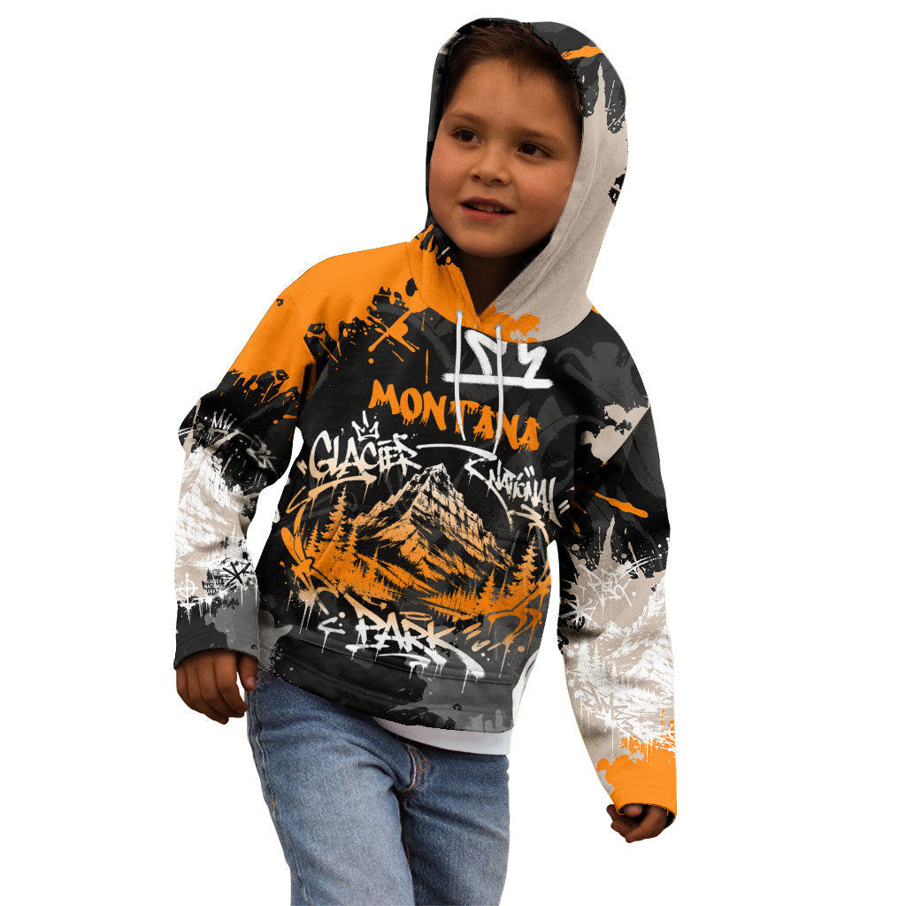 Personalized Montana Glacier National Park Kid Hoodie Urban Graffiti Street Art Paint Splatter