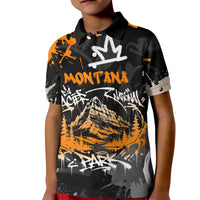 Personalized Montana Glacier National Park Kid Polo Shirt Urban Graffiti Street Art Paint Splatter