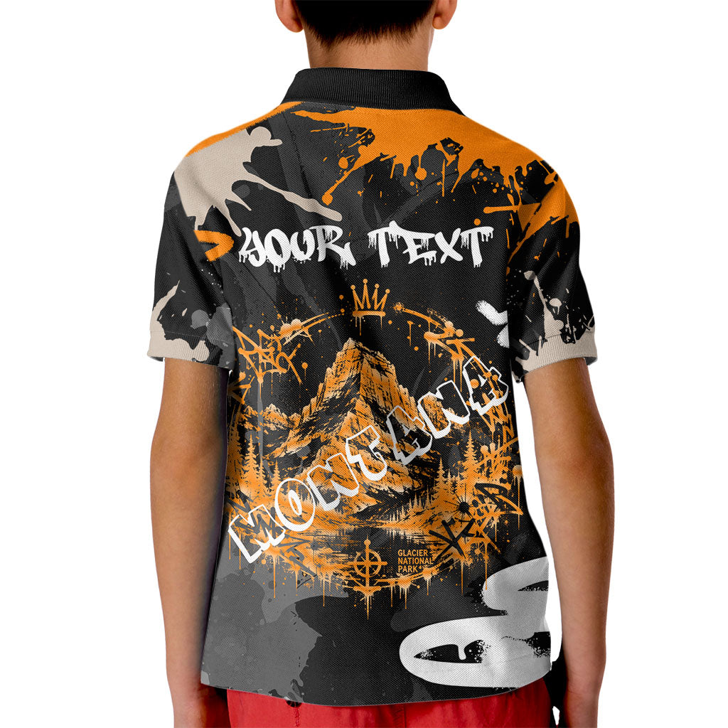 Personalized Montana Glacier National Park Kid Polo Shirt Urban Graffiti Street Art Paint Splatter
