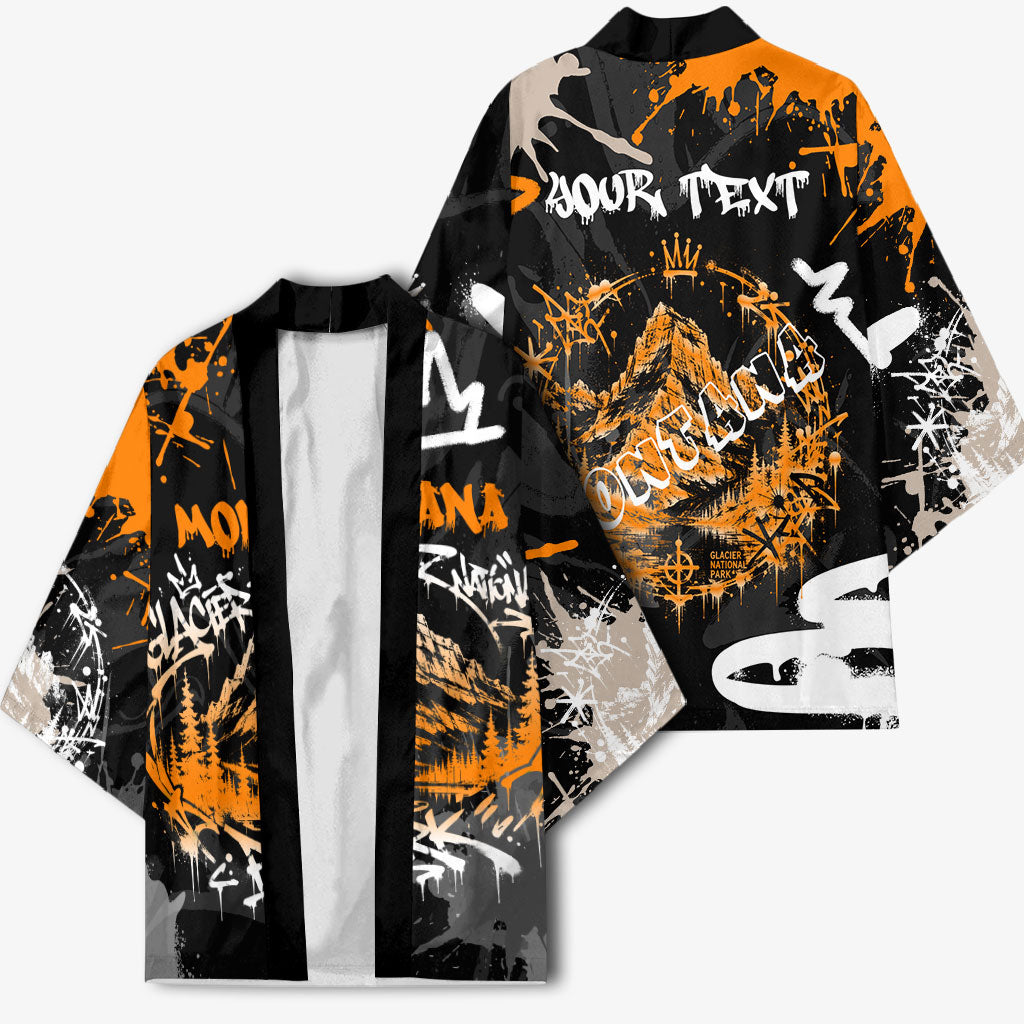 Personalized Montana Glacier National Park Kimono Urban Graffiti Street Art Paint Splatter