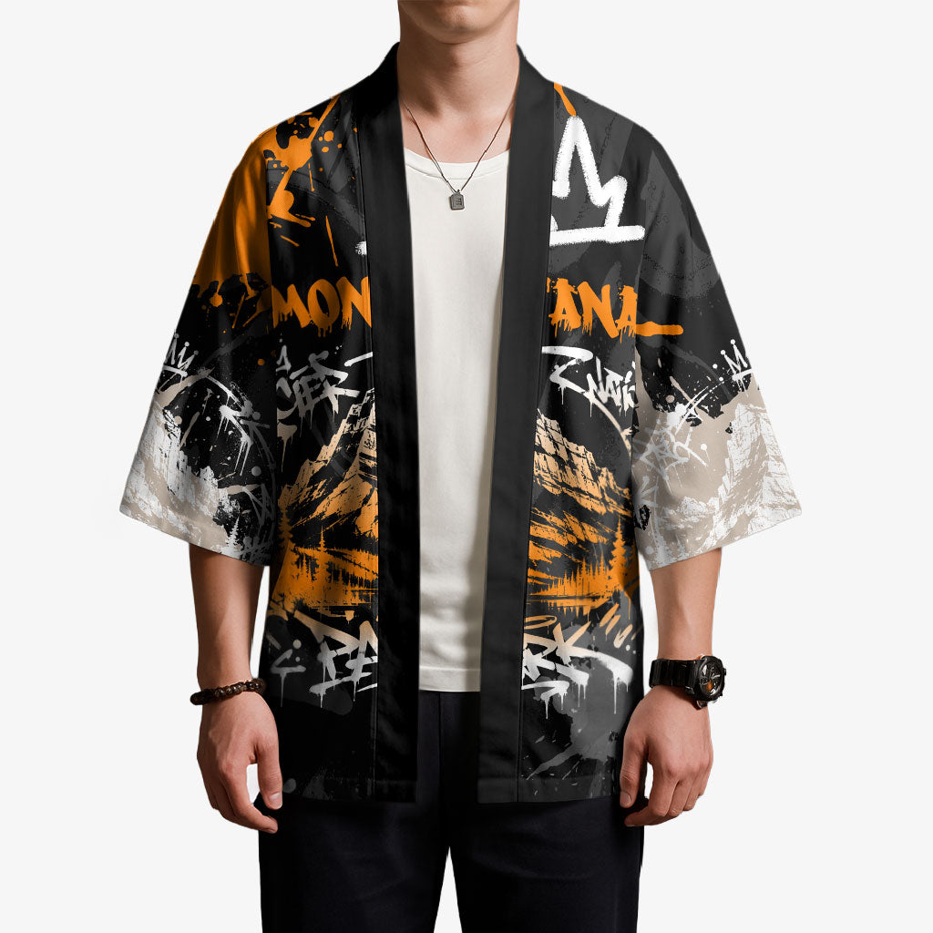 Personalized Montana Glacier National Park Kimono Urban Graffiti Street Art Paint Splatter