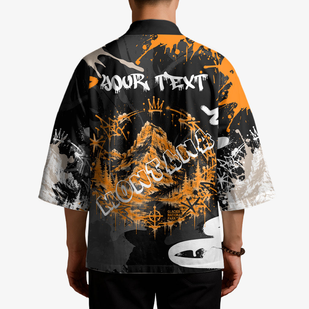 Personalized Montana Glacier National Park Kimono Urban Graffiti Street Art Paint Splatter