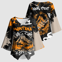 Personalized Montana Glacier National Park Kimono Sleeve Blouse Urban Graffiti Street Art Paint Splatter