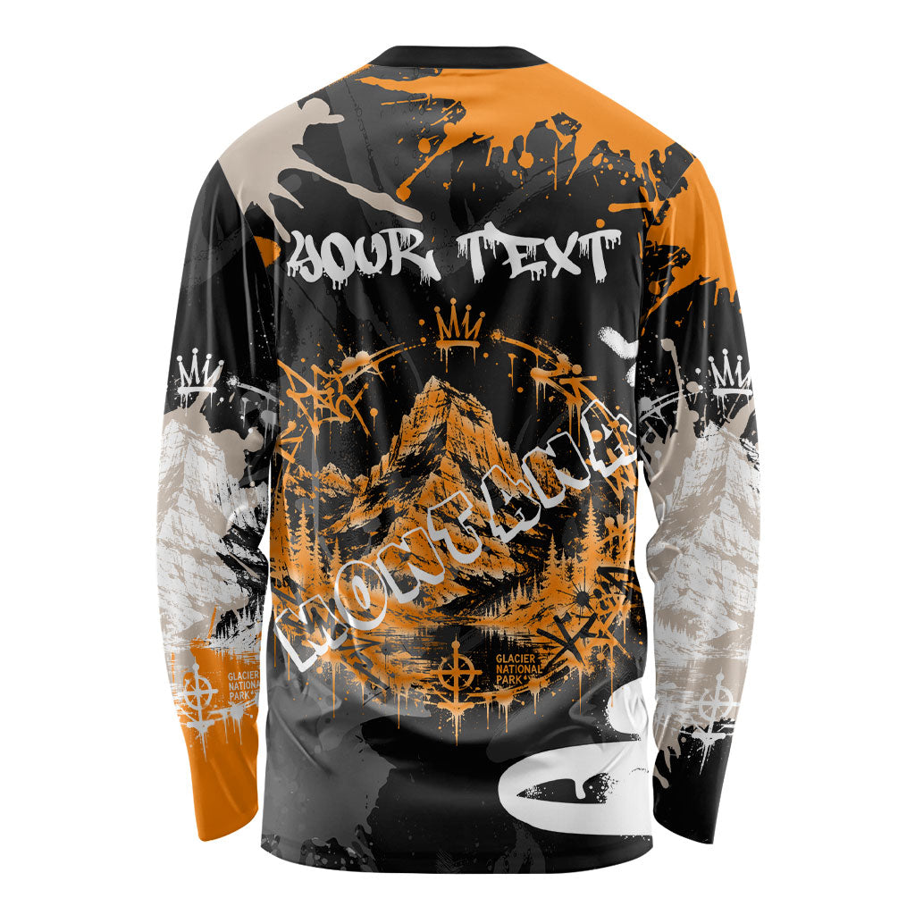 Personalized Montana Glacier National Park Long Sleeve Shirt Urban Graffiti Street Art Paint Splatter