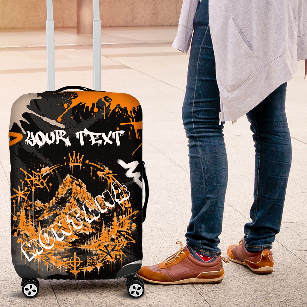 Personalized Montana Glacier National Park Luggage Cover Urban Graffiti Street Art Paint Splatter