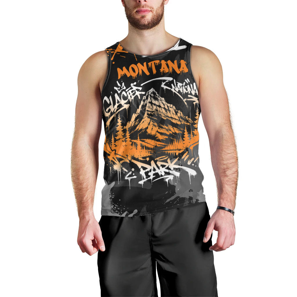 Personalized Montana Glacier National Park Men Tank Top Urban Graffiti Street Art Paint Splatter