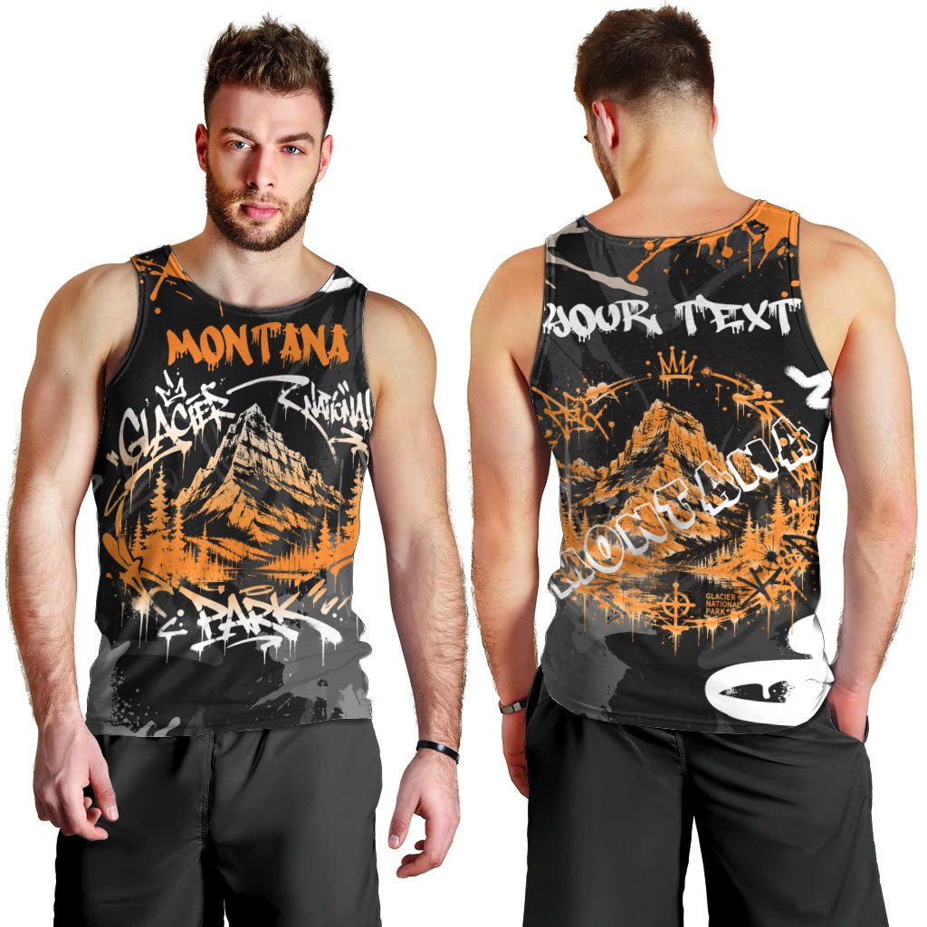 Personalized Montana Glacier National Park Men Tank Top Urban Graffiti Street Art Paint Splatter