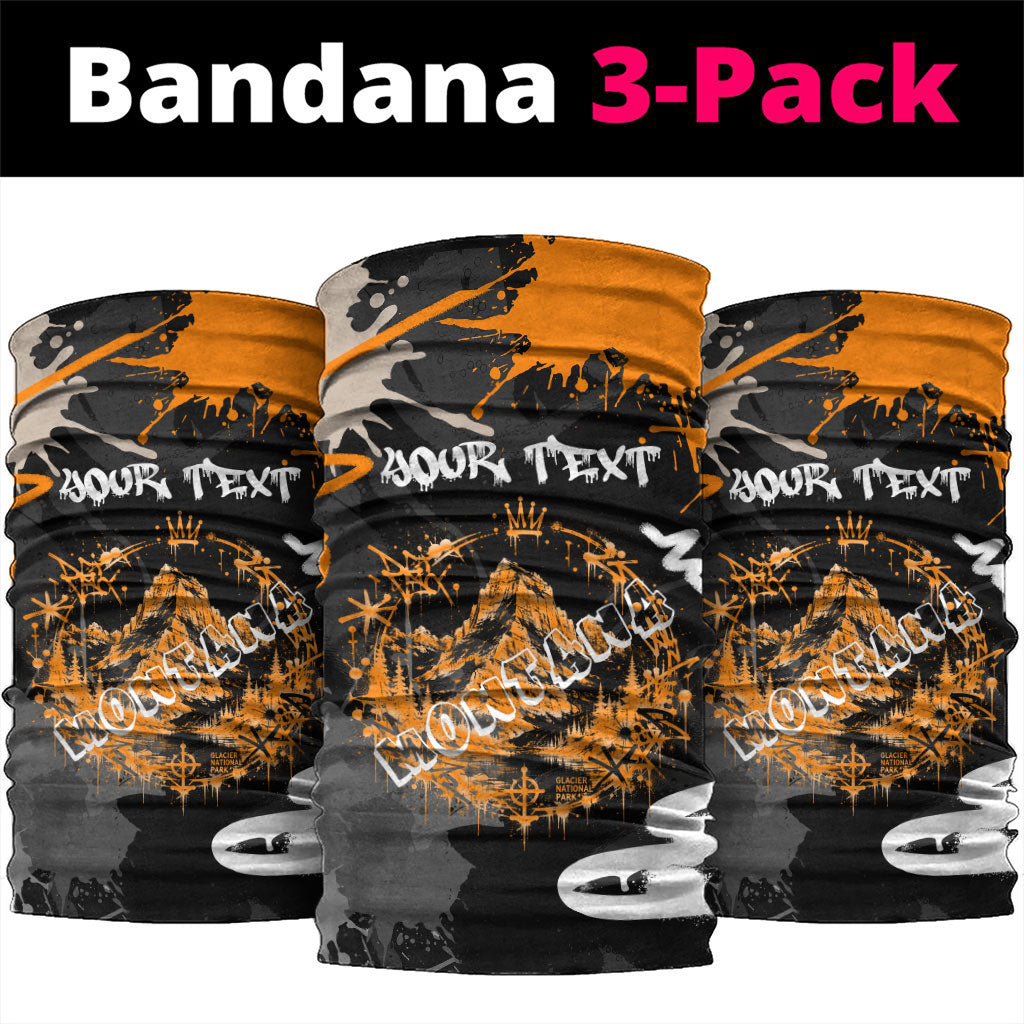 Personalized Montana Glacier National Park Neck Gaiter Urban Graffiti Street Art Paint Splatter