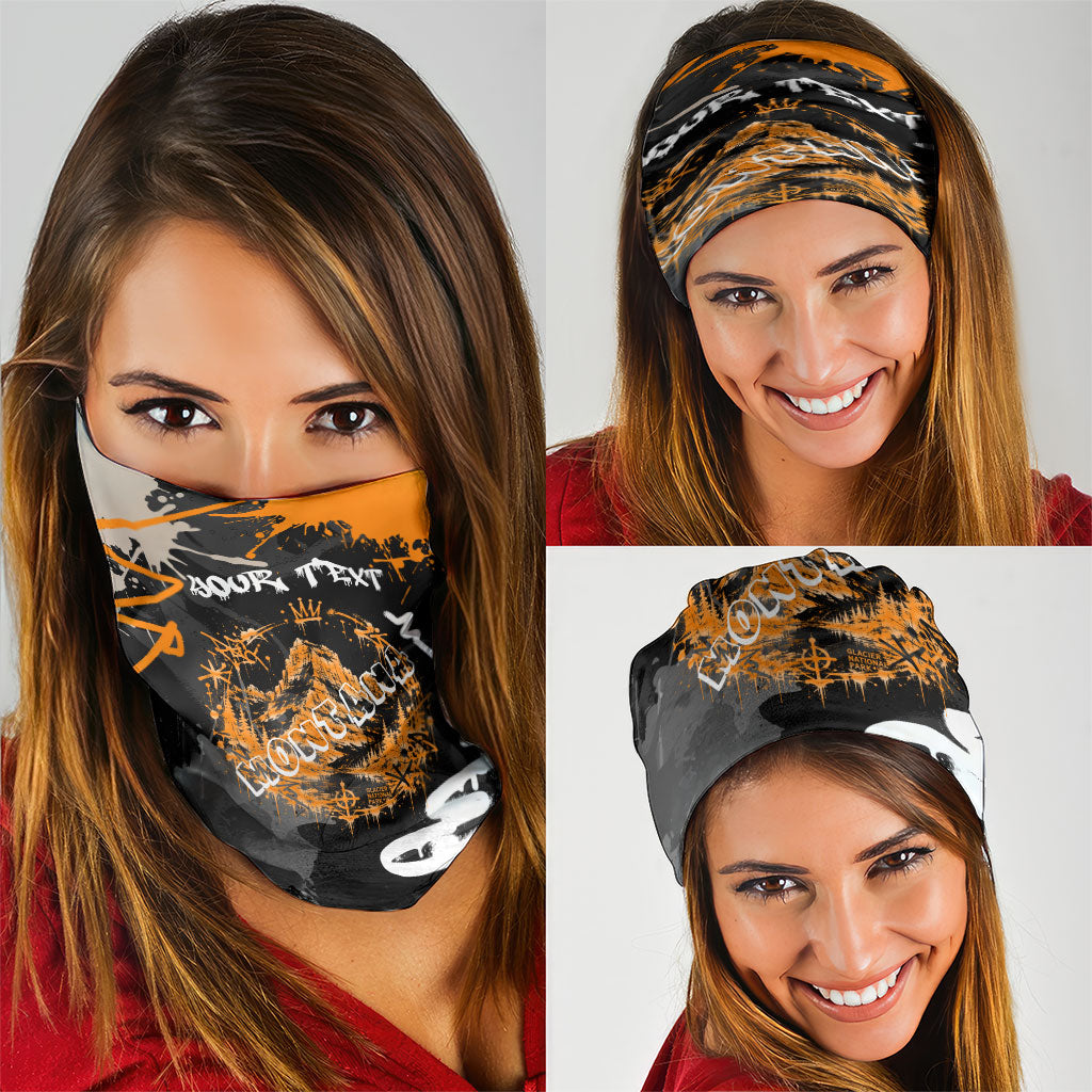 Personalized Montana Glacier National Park Neck Gaiter Urban Graffiti Street Art Paint Splatter