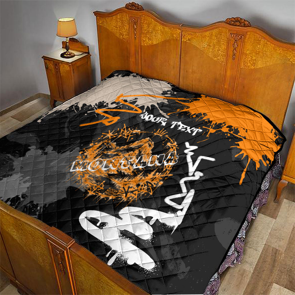 Personalized Montana Glacier National Park Quilt Urban Graffiti Street Art Paint Splatter