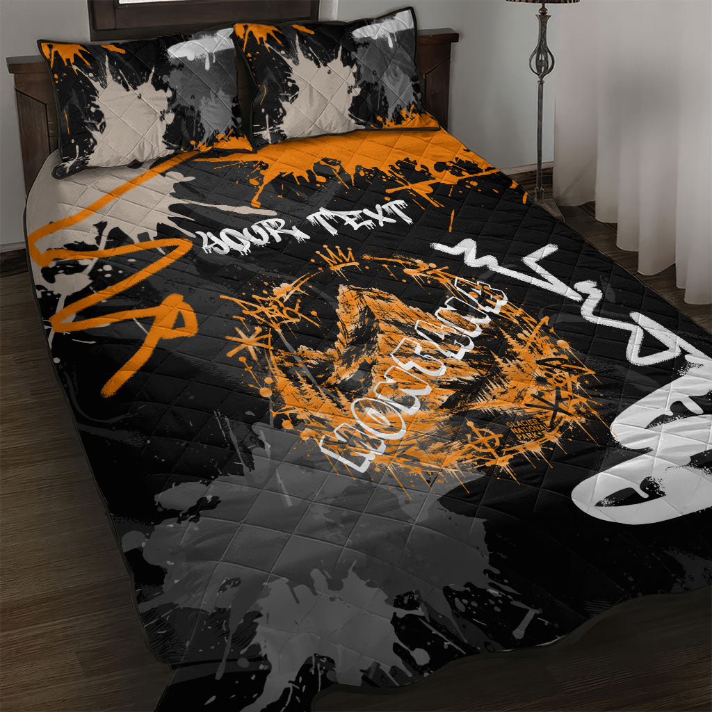 Personalized Montana Glacier National Park Quilt Bed Set Urban Graffiti Street Art Paint Splatter