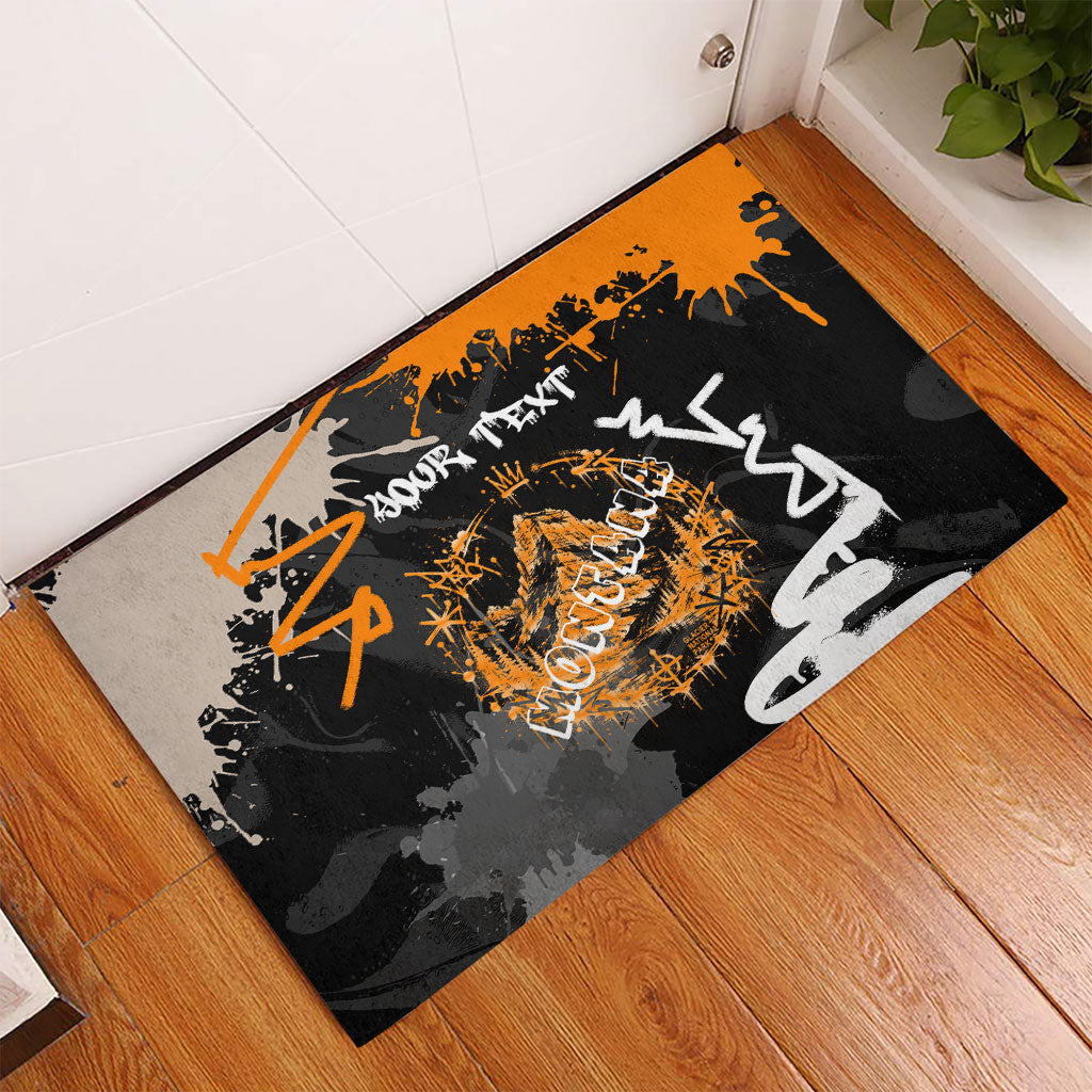 Personalized Montana Glacier National Park Rubber Doormat Urban Graffiti Street Art Paint Splatter