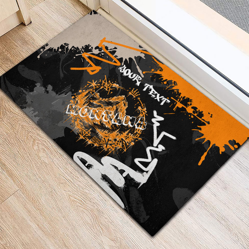Personalized Montana Glacier National Park Rubber Doormat Urban Graffiti Street Art Paint Splatter