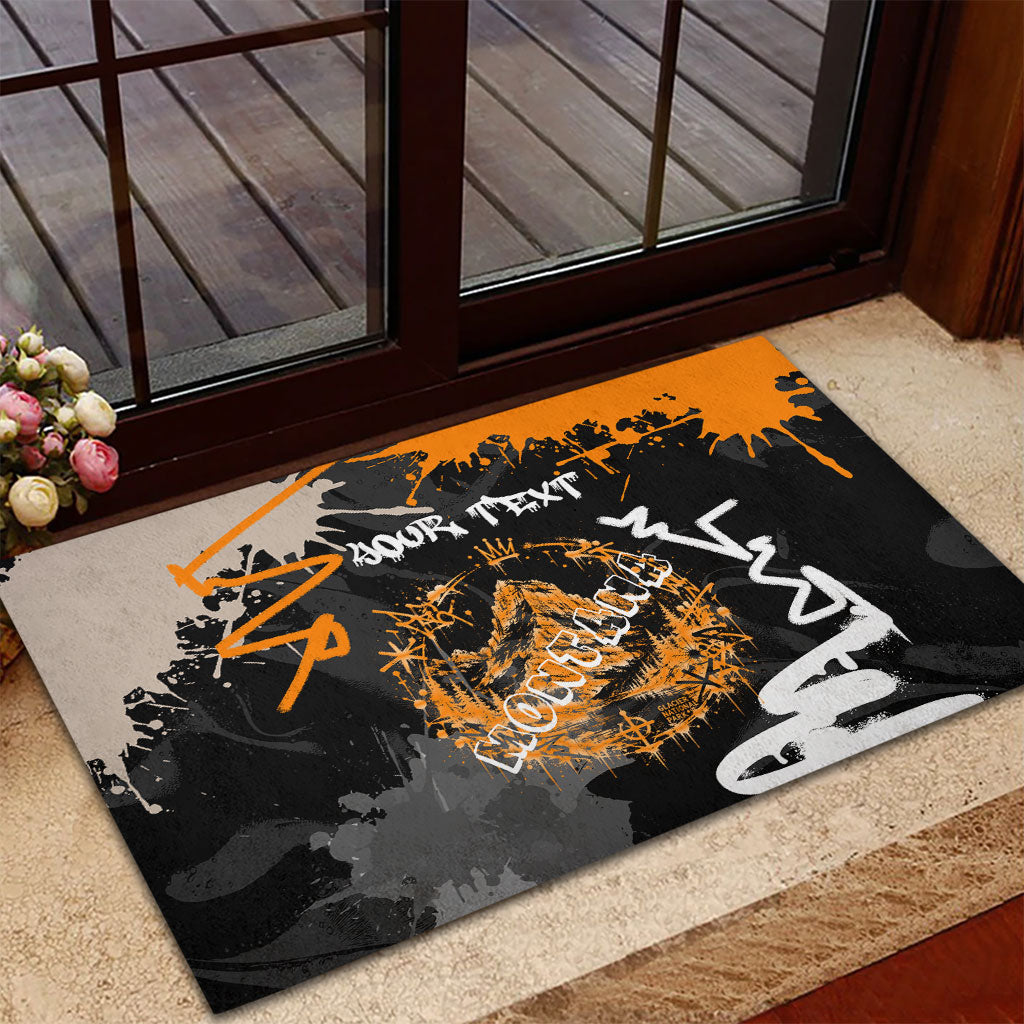 Personalized Montana Glacier National Park Rubber Doormat Urban Graffiti Street Art Paint Splatter