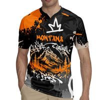 Personalized Montana Glacier National Park Rugby Jersey Urban Graffiti Street Art Paint Splatter
