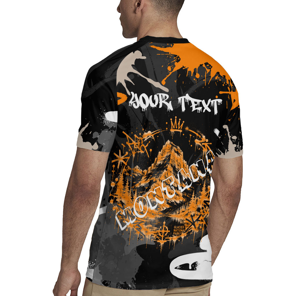 Personalized Montana Glacier National Park Rugby Jersey Urban Graffiti Street Art Paint Splatter