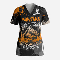 Personalized Montana Glacier National Park Scrub Top Urban Graffiti Street Art Paint Splatter