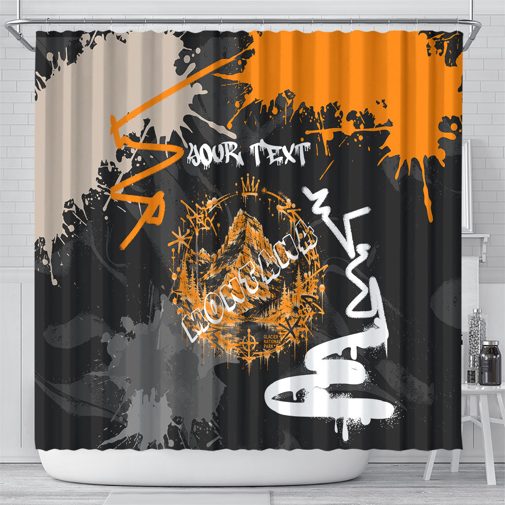 Personalized Montana Glacier National Park Shower Curtain Urban Graffiti Street Art Paint Splatter