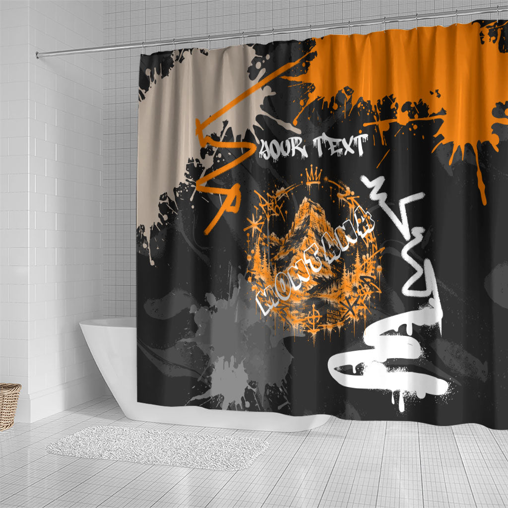 Personalized Montana Glacier National Park Shower Curtain Urban Graffiti Street Art Paint Splatter