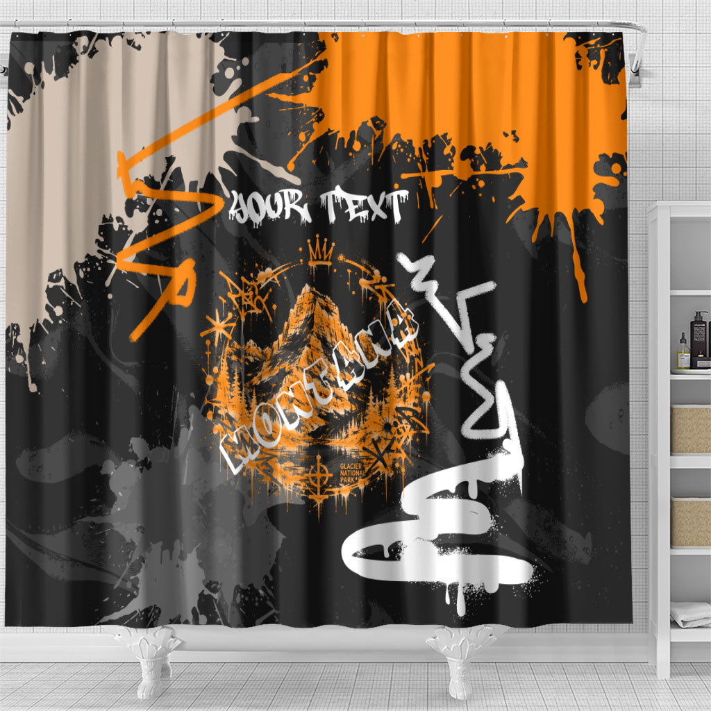 Personalized Montana Glacier National Park Shower Curtain Urban Graffiti Street Art Paint Splatter