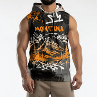 Personalized Montana Glacier National Park Sleeveless Hoodie Urban Graffiti Street Art Paint Splatter