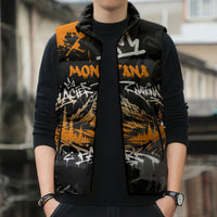 Personalized Montana Glacier National Park Sleeveless Puffer Jacket Urban Graffiti Street Art Paint Splatter