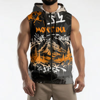 Personalized Montana Glacier National Park Sleeveless Zip Hoodie Urban Graffiti Street Art Paint Splatter
