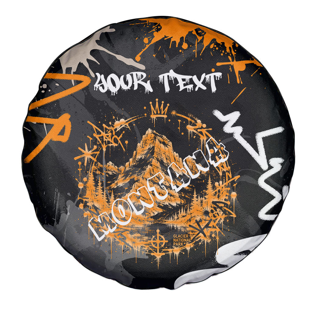 Personalized Montana Glacier National Park Spare Tire Cover Urban Graffiti Street Art Paint Splatter