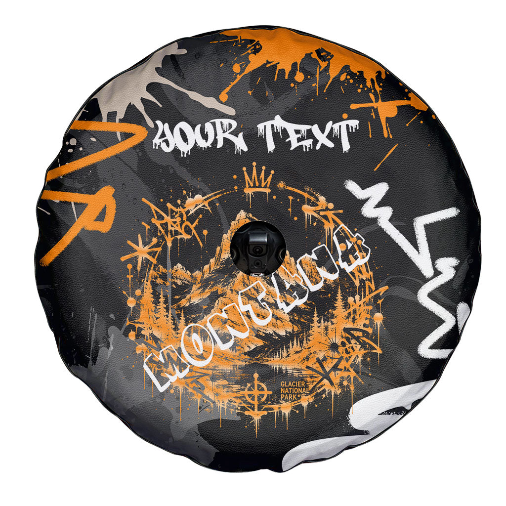 Personalized Montana Glacier National Park Spare Tire Cover Urban Graffiti Street Art Paint Splatter