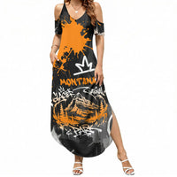 Personalized Montana Glacier National Park Summer Maxi Dress Urban Graffiti Street Art Paint Splatter