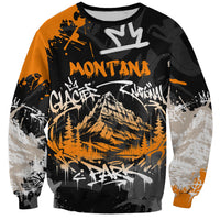 Personalized Montana Glacier National Park Sweatshirt Urban Graffiti Street Art Paint Splatter