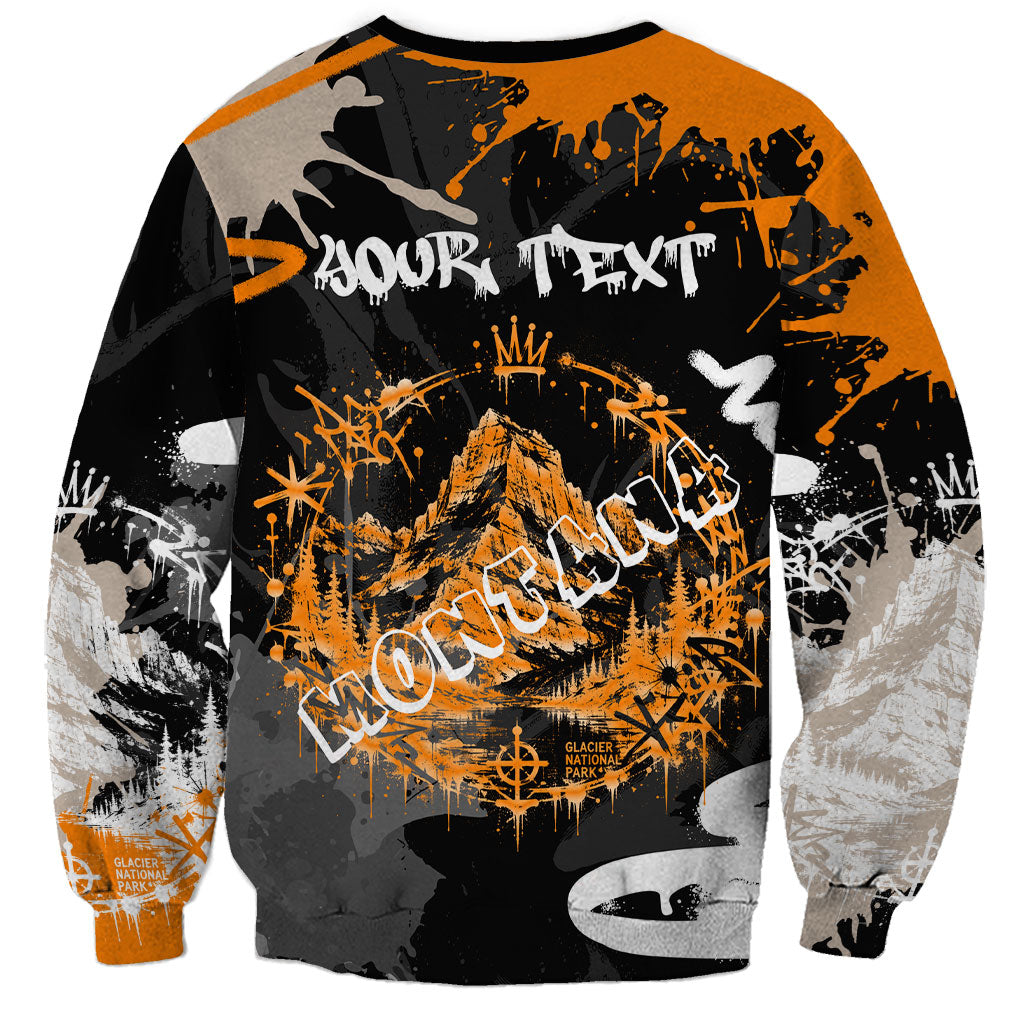 Personalized Montana Glacier National Park Sweatshirt Urban Graffiti Street Art Paint Splatter