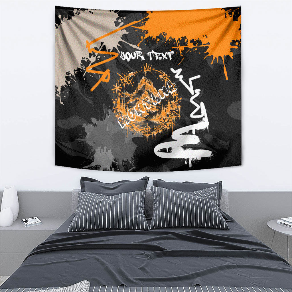 Personalized Montana Glacier National Park Tapestry Urban Graffiti Street Art Paint Splatter