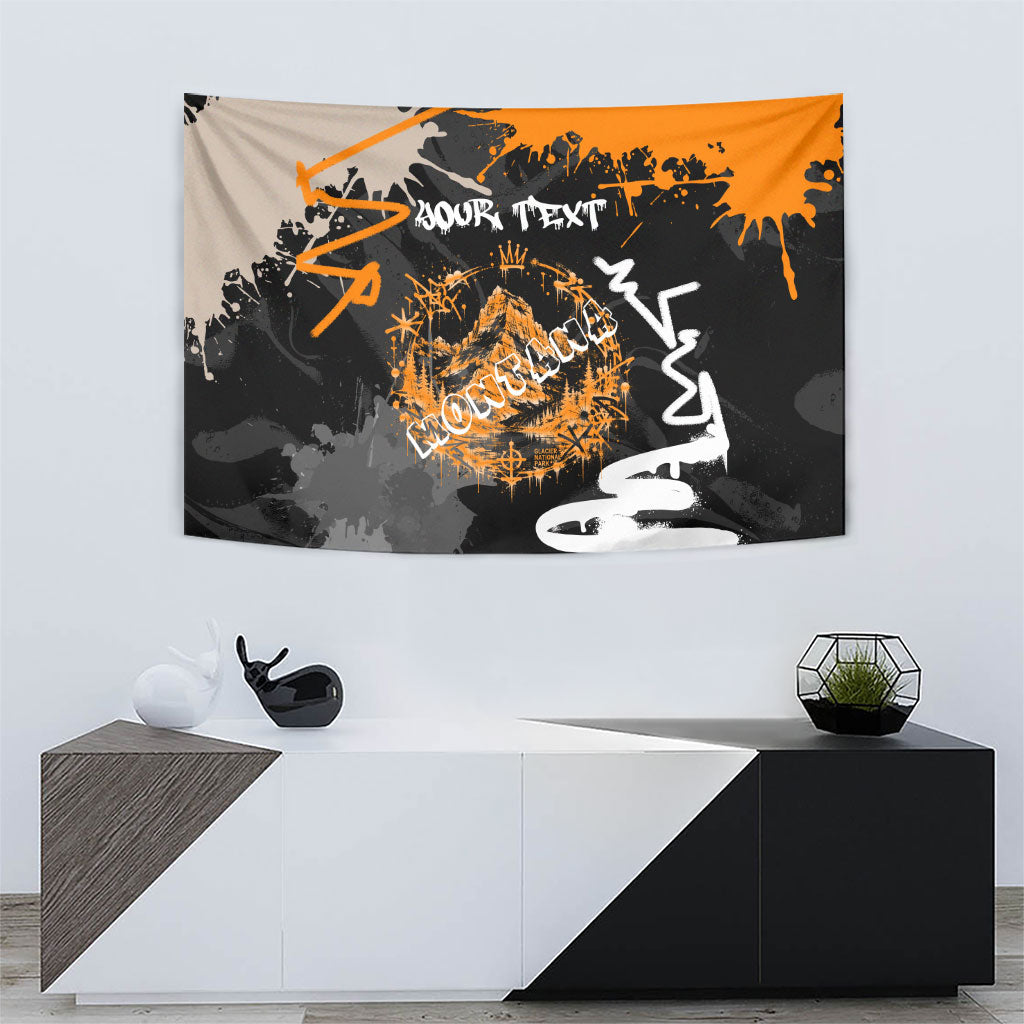 Personalized Montana Glacier National Park Tapestry Urban Graffiti Street Art Paint Splatter