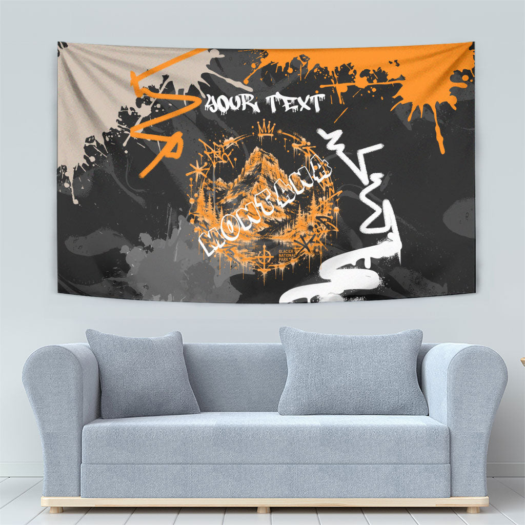 Personalized Montana Glacier National Park Tapestry Urban Graffiti Street Art Paint Splatter