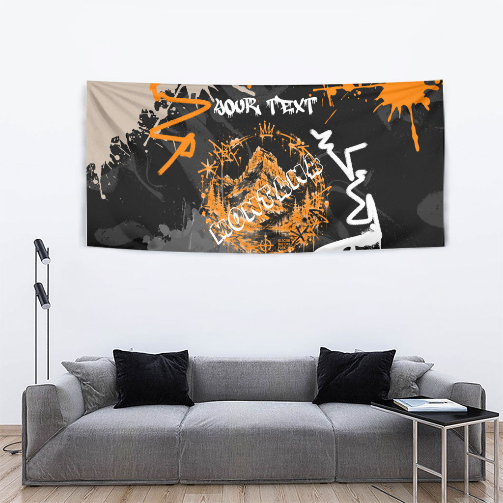 Personalized Montana Glacier National Park Tapestry Urban Graffiti Street Art Paint Splatter