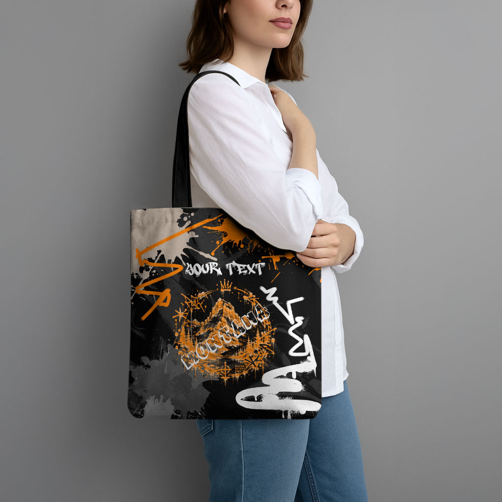 Personalized Montana Glacier National Park Tote Bag Urban Graffiti Street Art Paint Splatter