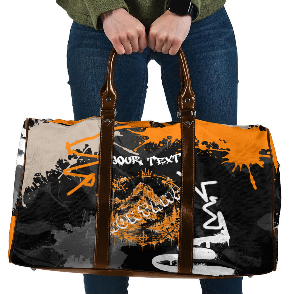 Personalized Montana Glacier National Park Travel Bag Urban Graffiti Street Art Paint Splatter