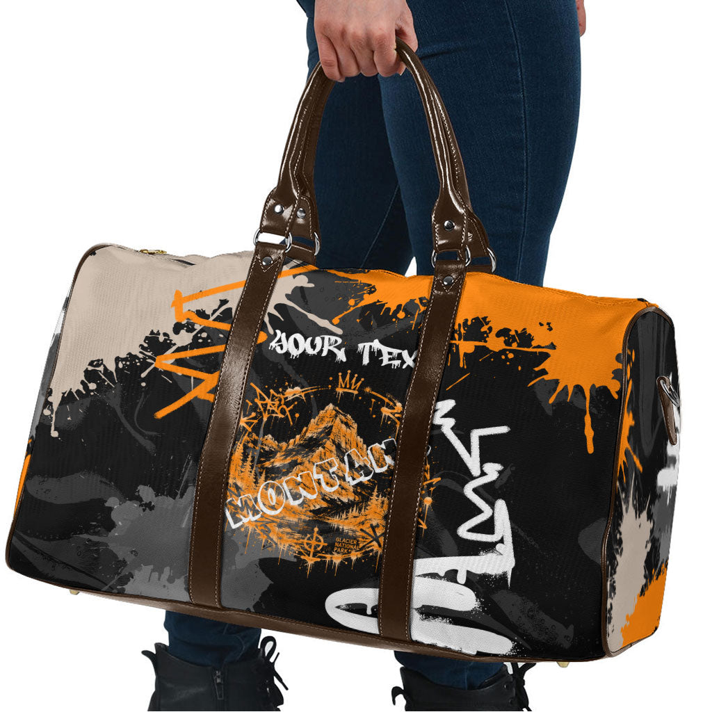 Personalized Montana Glacier National Park Travel Bag Urban Graffiti Street Art Paint Splatter