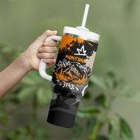 Personalized Montana Glacier National Park Tumbler With Handle Urban Graffiti Street Art Paint Splatter