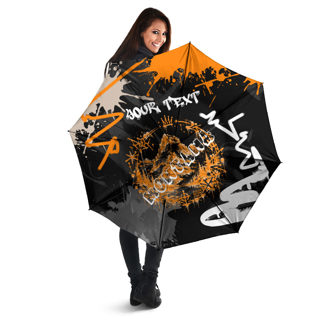 Personalized Montana Glacier National Park Umbrella Urban Graffiti Street Art Paint Splatter
