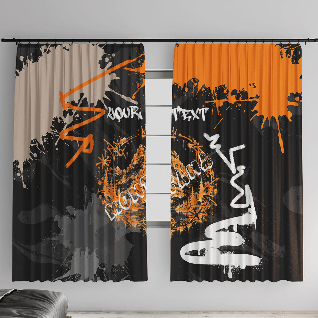 Personalized Montana Glacier National Park Window Curtain Urban Graffiti Street Art Paint Splatter