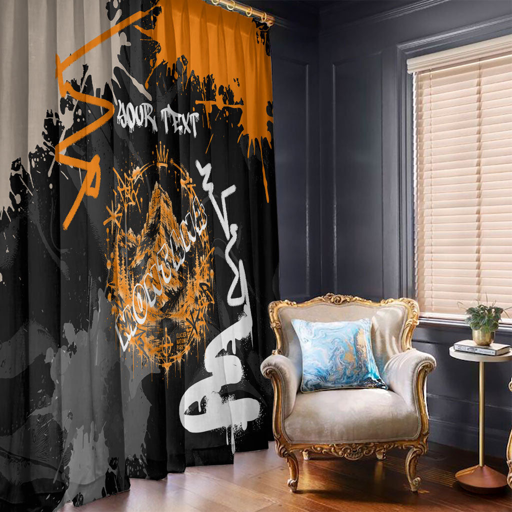 Personalized Montana Glacier National Park Window Curtain Urban Graffiti Street Art Paint Splatter